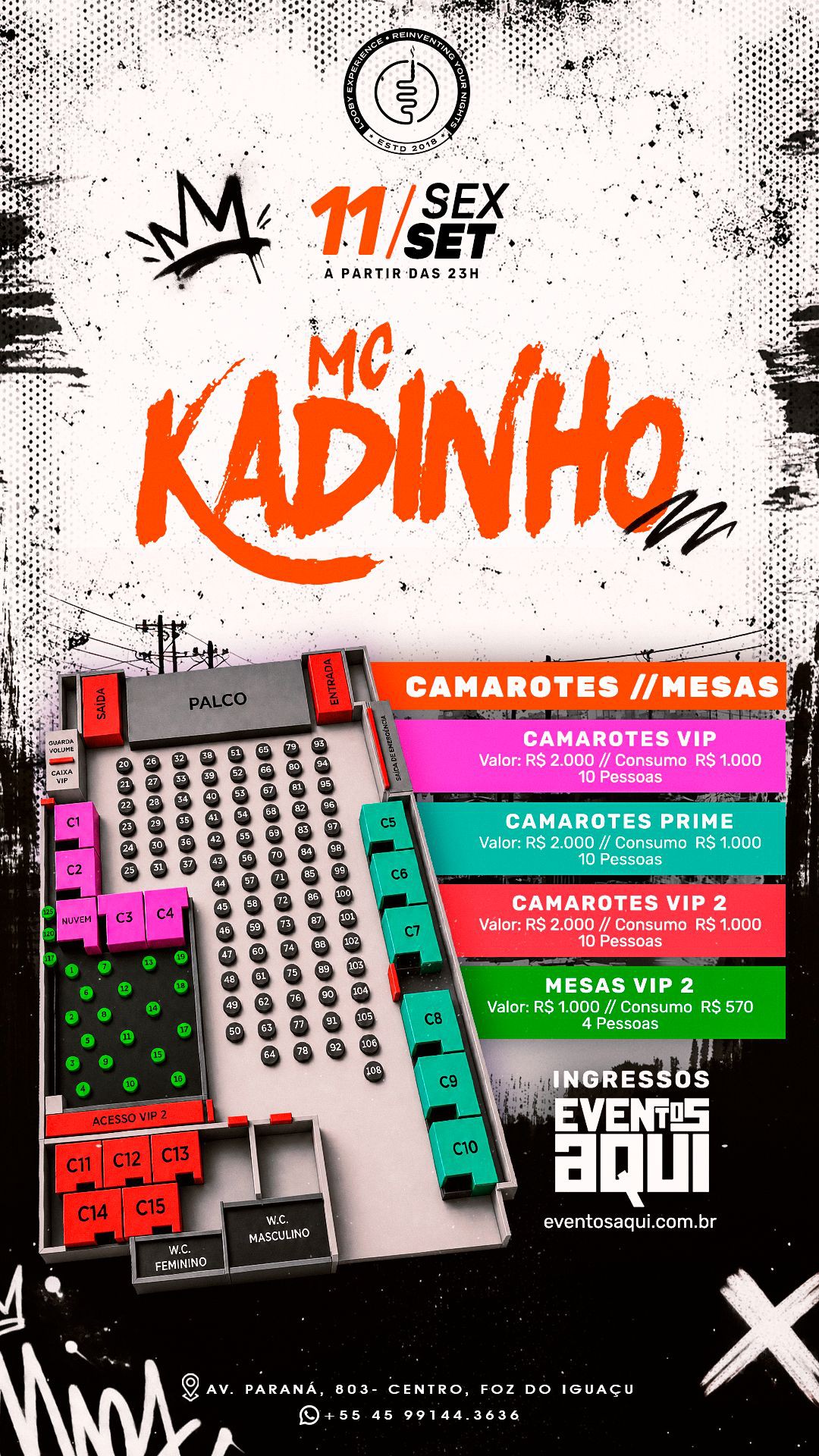Mapa do evento 11/09 I MC KADINHO